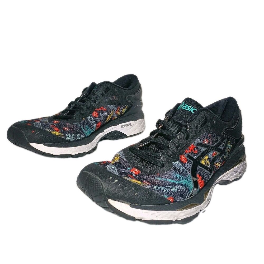 Asics Womens Gel Kayano 24 NYC T7J9N Black Running Shoes Lace Up Low Top Sz 7.5